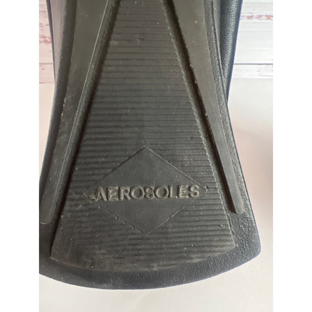 AREOSOLES Women’s   leather low-wedge slide loafers Black Size 7 - Picture 10 of 10